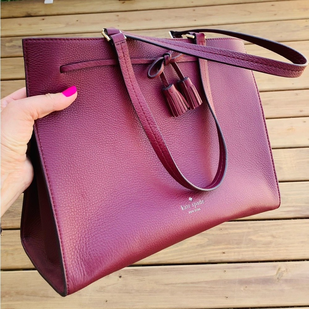 Authentic kate spade grained leather tote bag💖💖💖
